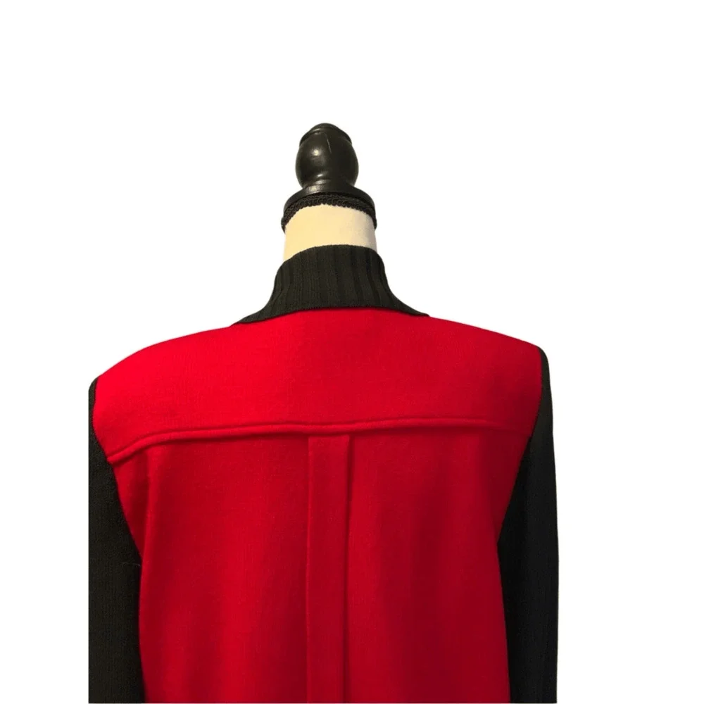 St. John Knit Jacket Red Black